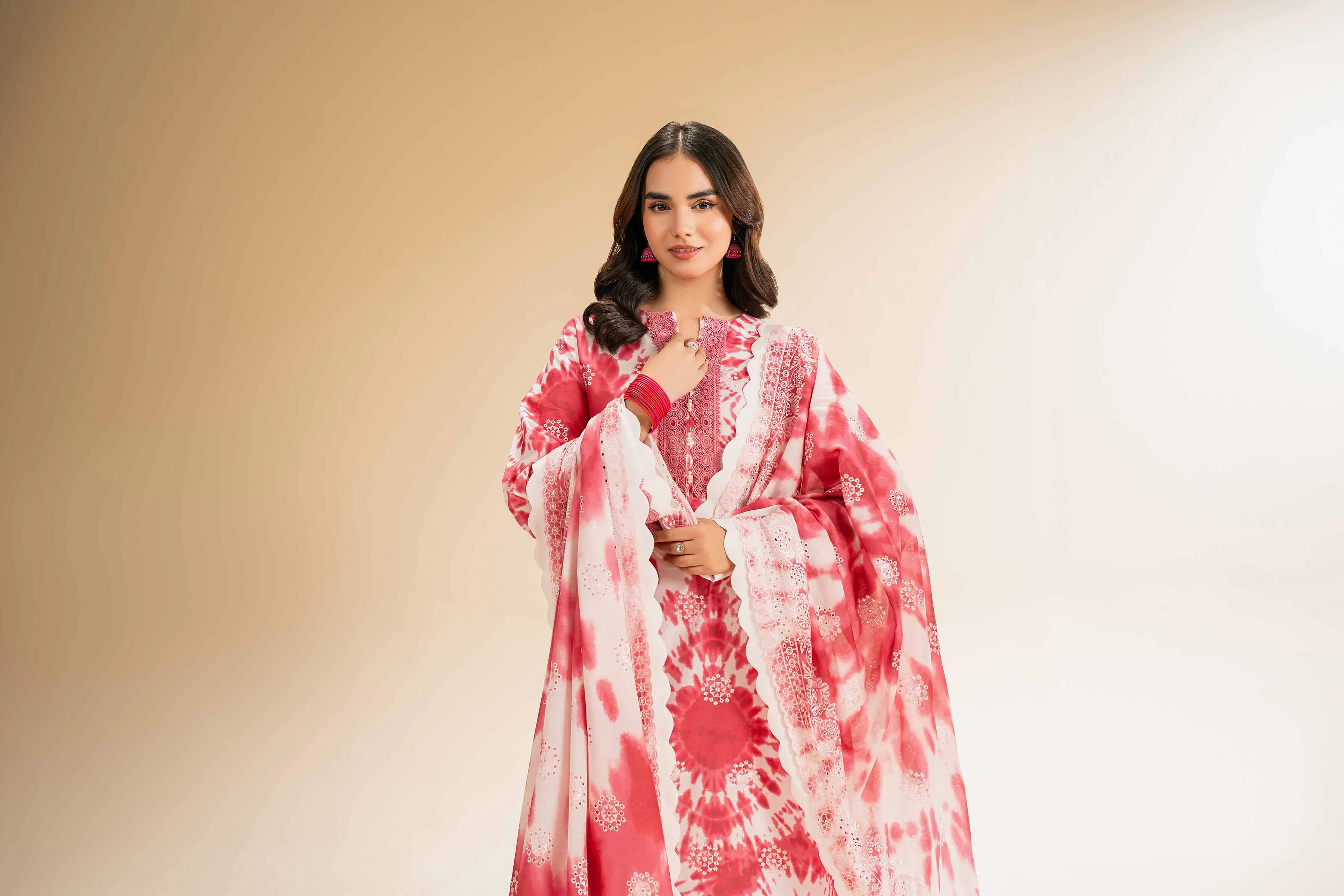 3 Piece - Digital Printed Embroidered Suit - 42501337