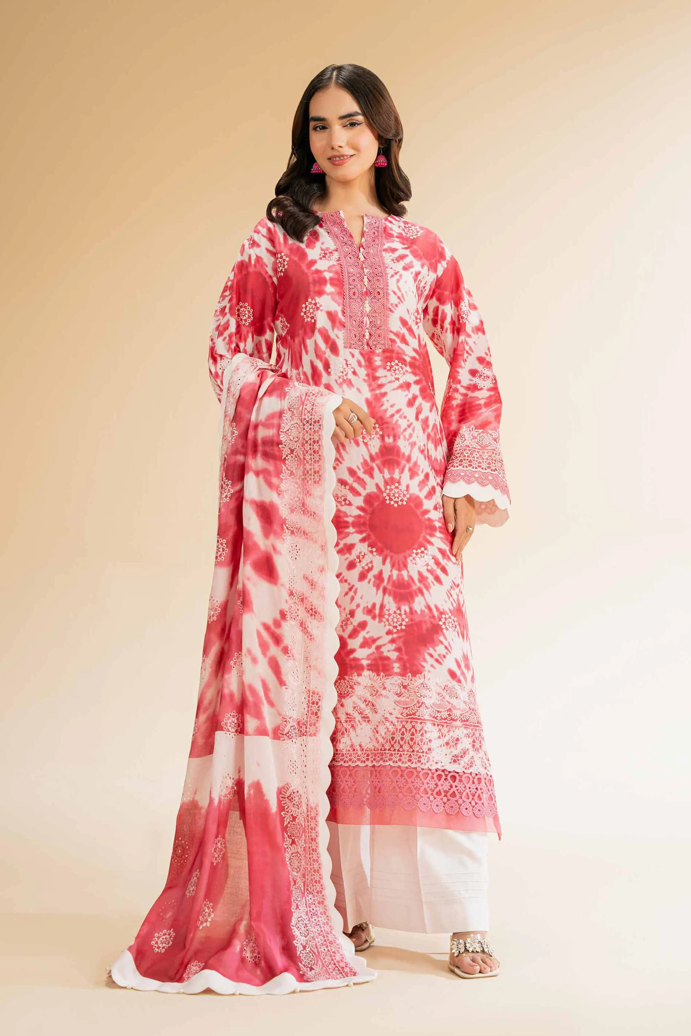 3 Piece - Digital Printed Embroidered Suit - 42501337