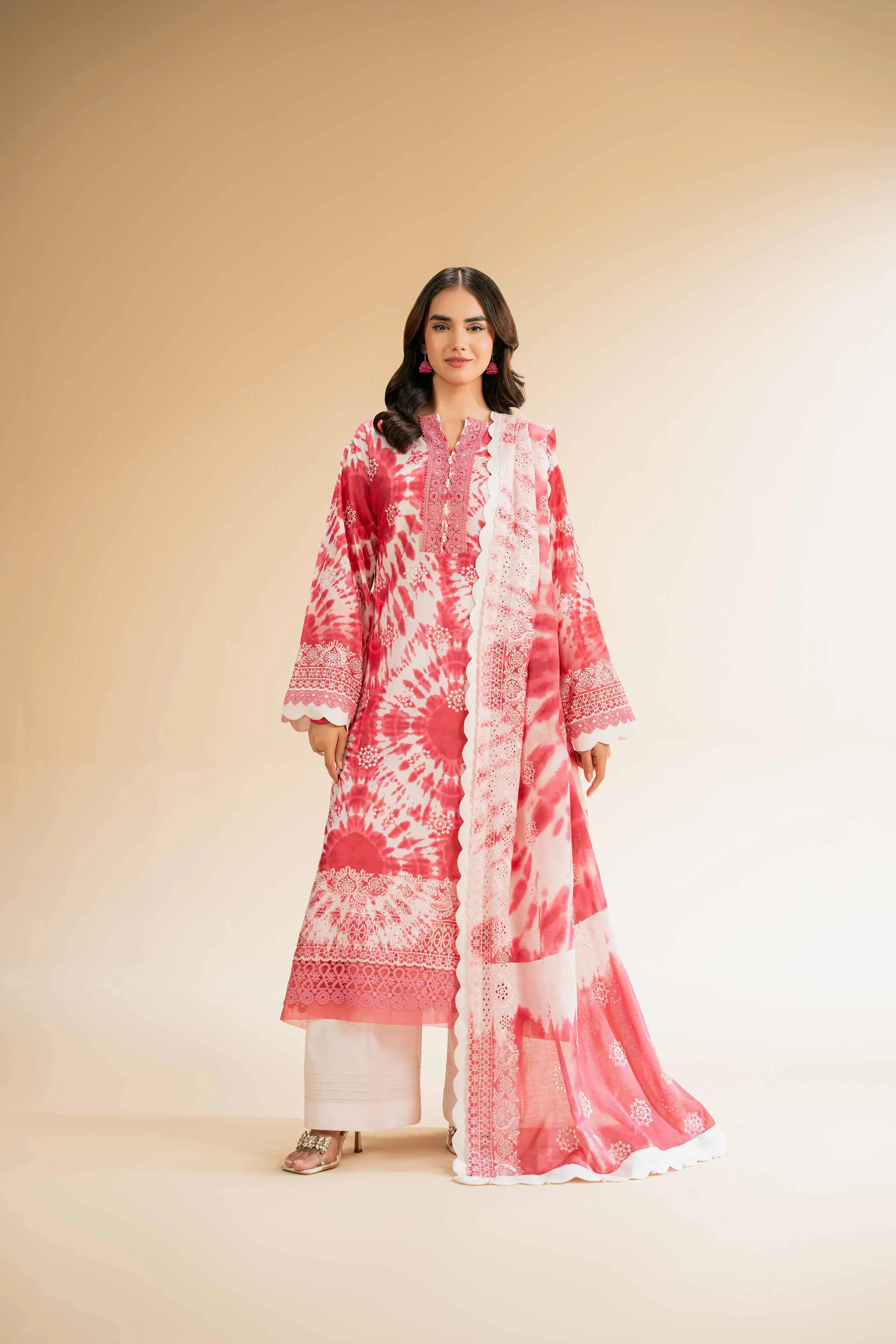 3 Piece - Digital Printed Embroidered Suit - 42501337