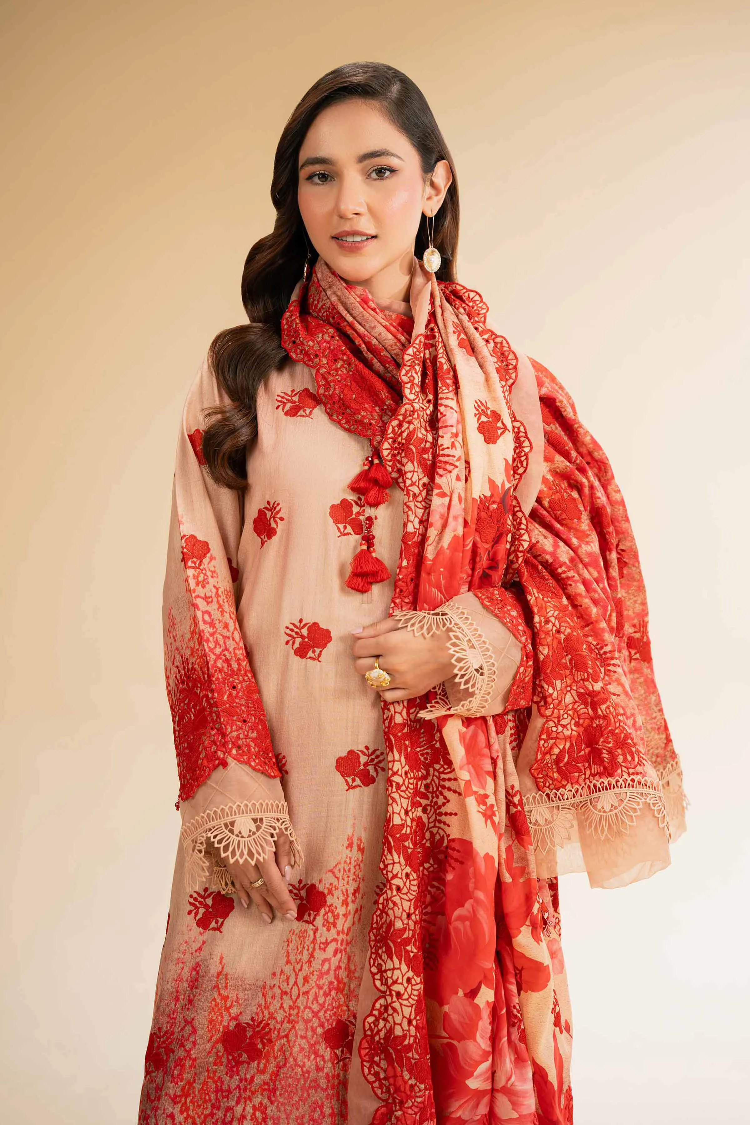 3 Piece - Digital Printed Embroidered Suit - 42501340