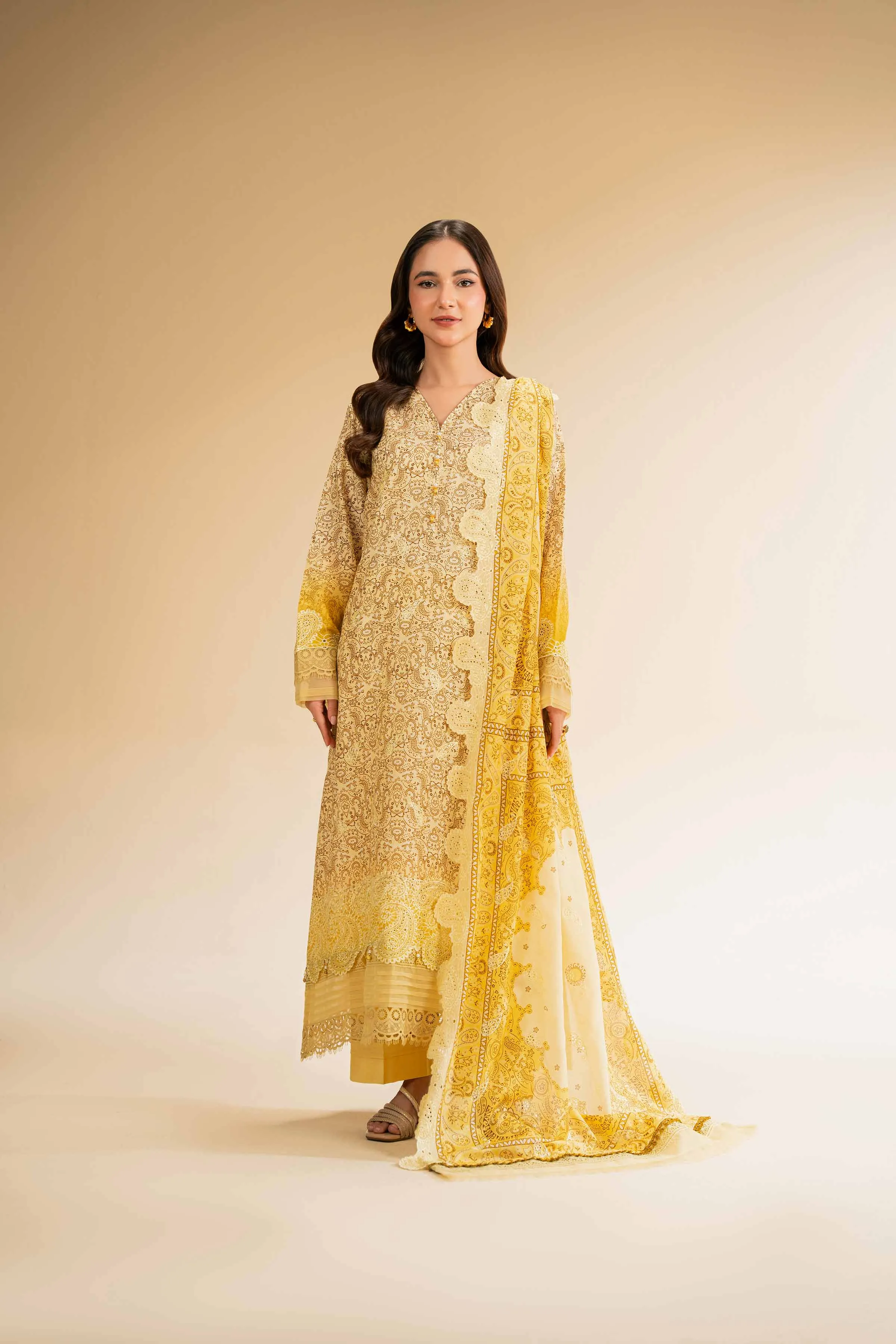 3 Piece - Digital Printed Embroidered Suit - 42501342