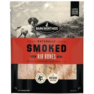 Barkworthies Smoked Rib Bones Dog Treat 1ea/MD/10 ct
