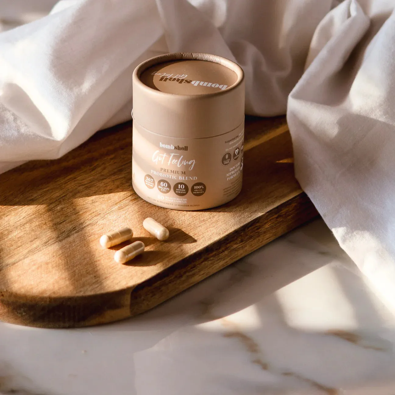 BOMBSHELL GUT FEELING - 60 BILLION CFU DAILY PROBIOTIC WITH ORGANIC PREBIOTICS