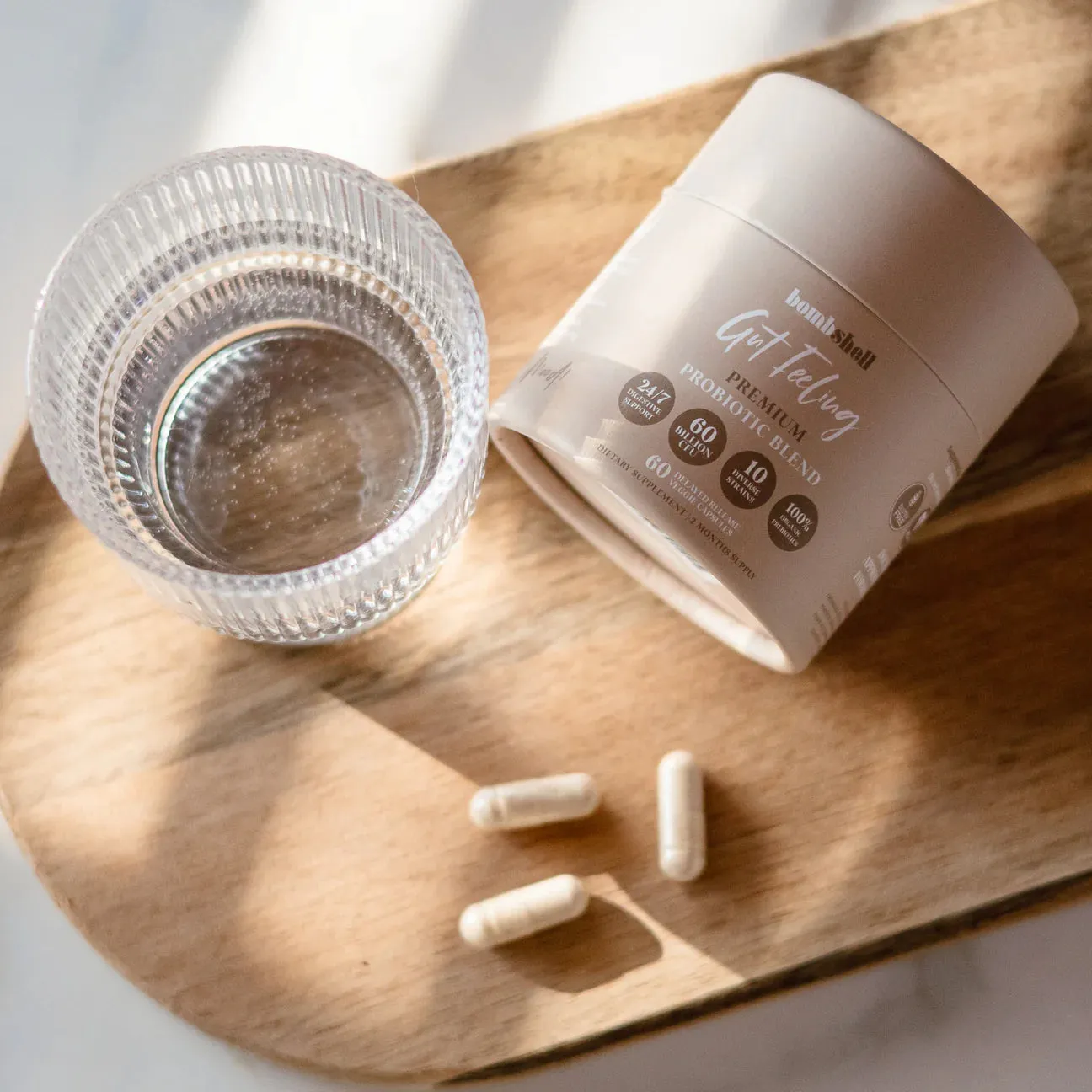 BOMBSHELL GUT FEELING - 60 BILLION CFU DAILY PROBIOTIC WITH ORGANIC PREBIOTICS