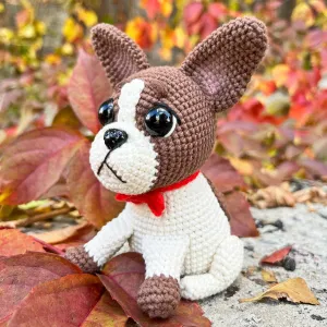Crochet French Bulldog pattern, US standard terms, Skill level beginner