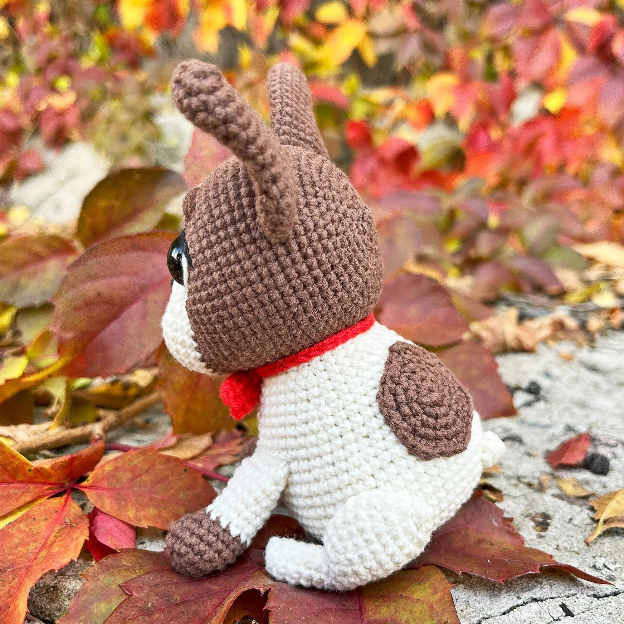 Crochet French Bulldog pattern, US standard terms, Skill level beginner
