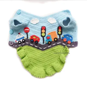 Dog Clothes Blue, Truck Crochet, Traffic Crochet, Dog Harness, Chihuahua Clothes DF225