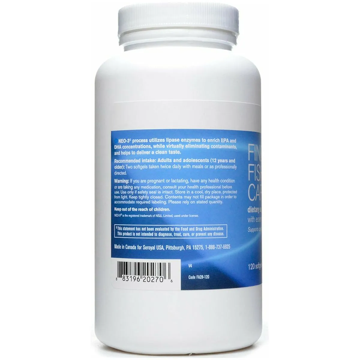 Finest Pure Fish Oil 120 softgels by Pharmax