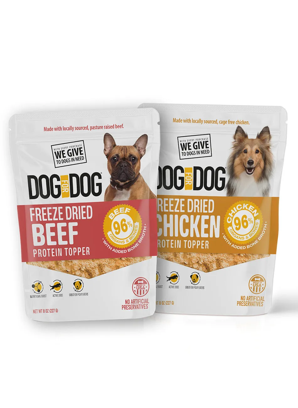 Freeze Dried Protein Topper Beef   Chicken Bundle (8oz)
