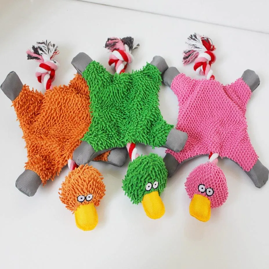 Funny Fluffy Duck Plush Dog's Toy