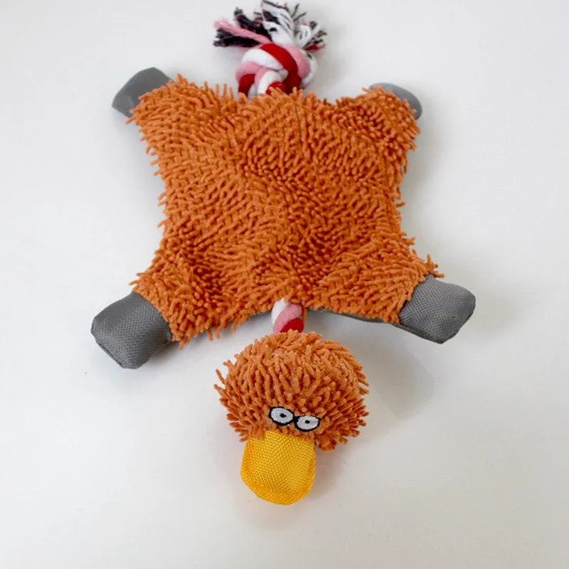 Funny Fluffy Duck Plush Dog's Toy