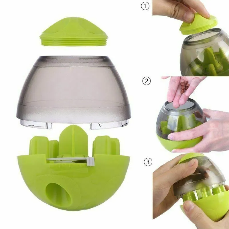 Interactive Dog Food Dispenser Tumbler Toy - Slow Feeder Puzzle Treat Ball for Puppies & Pets - Engaging & IQ Boosting Pet Feeder Bowl