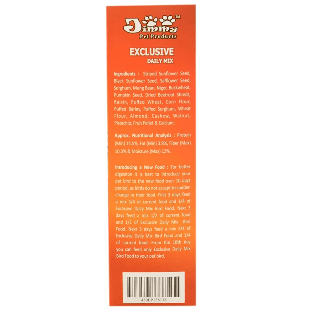 JiMMy Exclusive Daily Mix Parrot Food (Limited Shelf Life)
