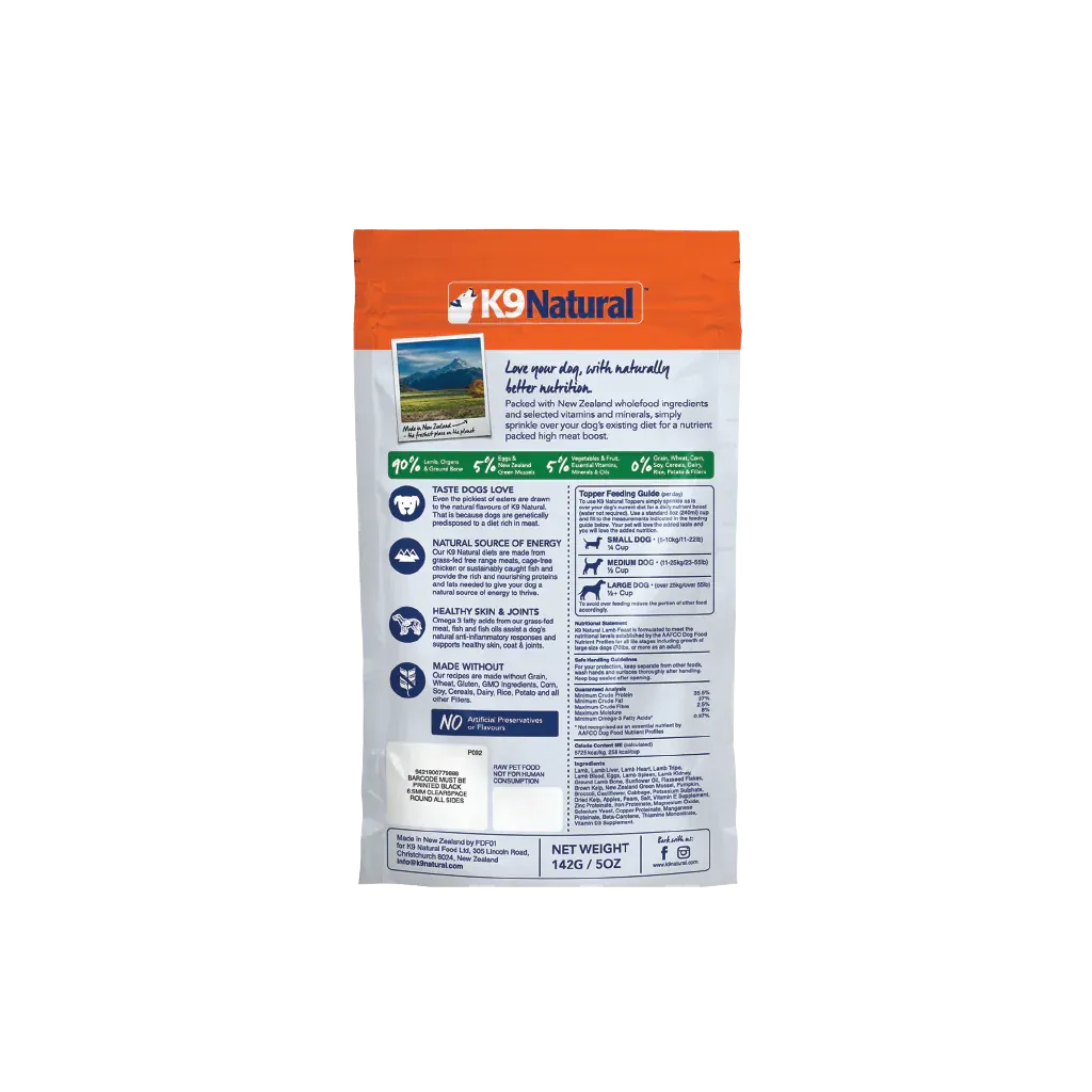 K9 Natural Lamb Feast Freeze-Dried Topper