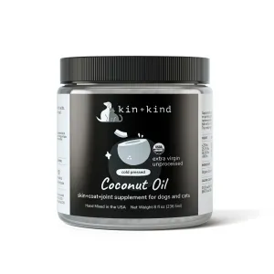 **Kin Kind Supplement Raw Coconut Oil 16 oz. (Large) Skin&Coat