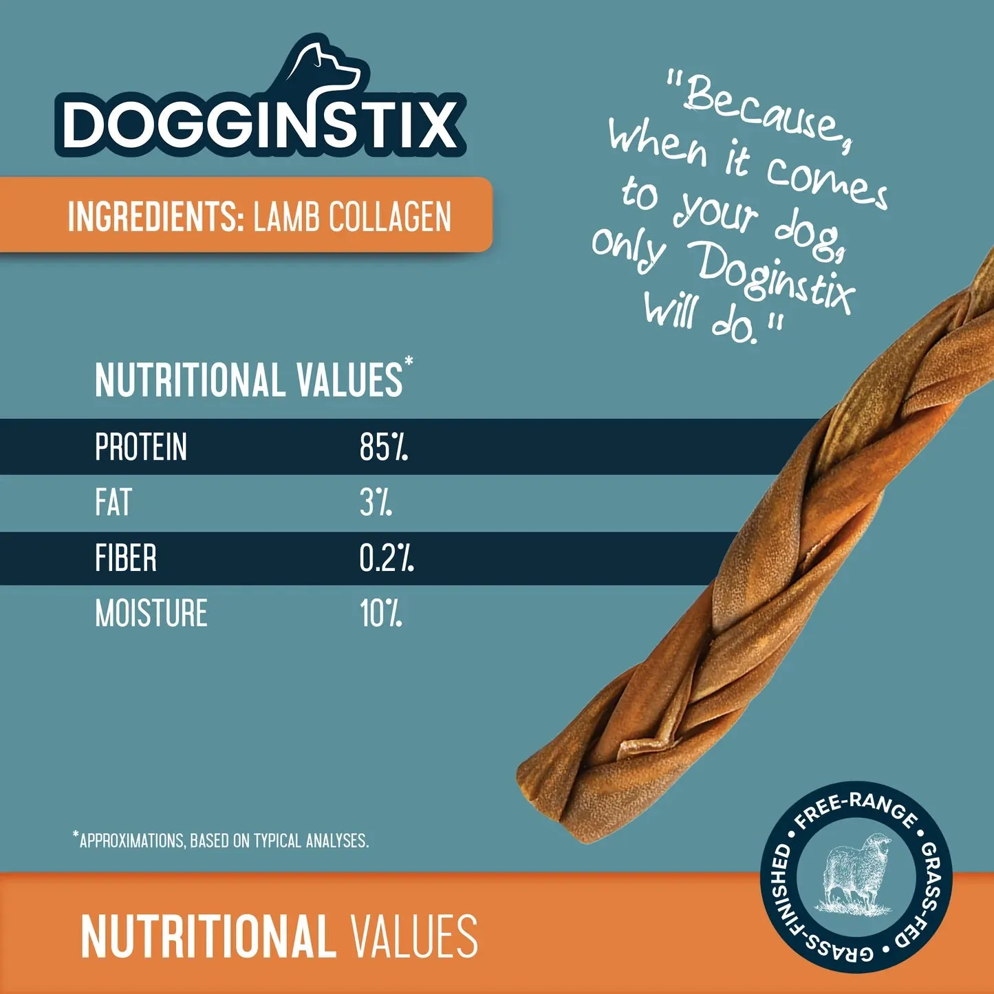 Lamb Collagen Braided Stick
