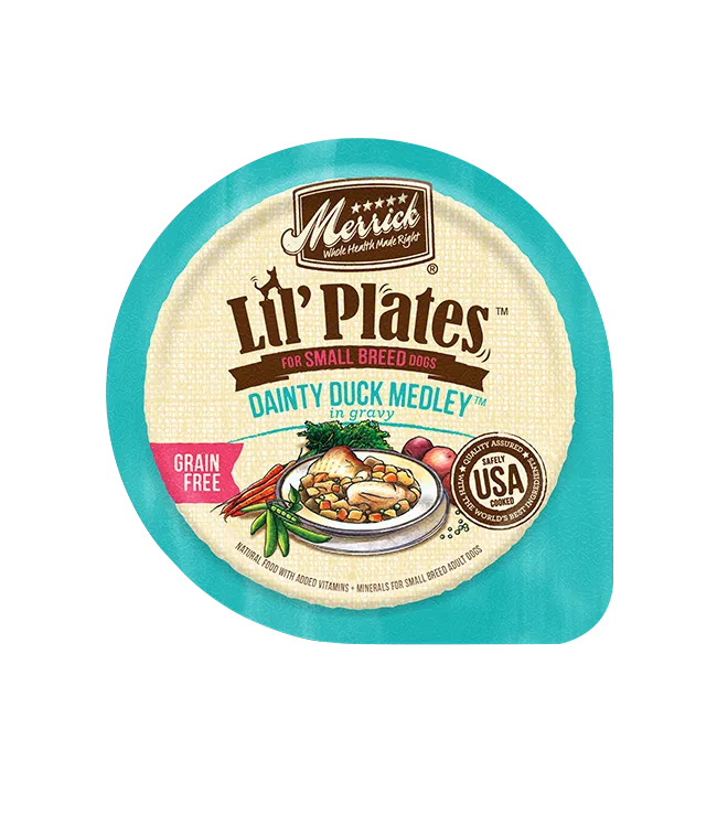 Merrick Lil' Plates Grain Free Dainty Duck Medley Wet Dog Food, 3.5-oz Case of 12