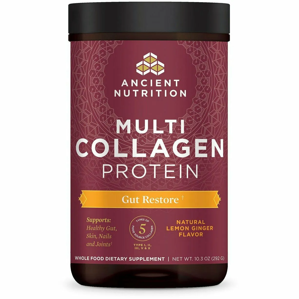 Multi Collagen Protein Gut Restore (Lemon Ginger) by Ancient Nutrition