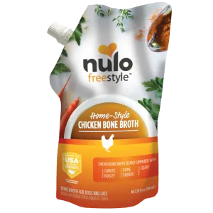 Nulo Freestyle Grain-Free Homestyle Chicken Bone Broth Dog & Cat Food Topper, 20 oz
