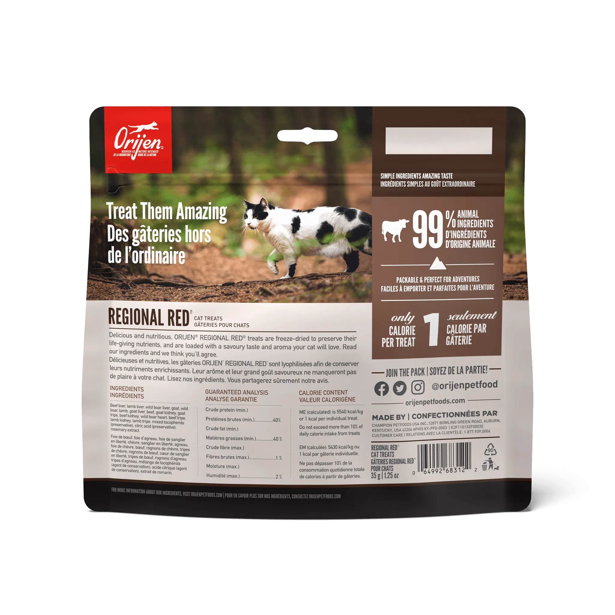 Orijen Freeze-Dried Cat Treats Regional Red