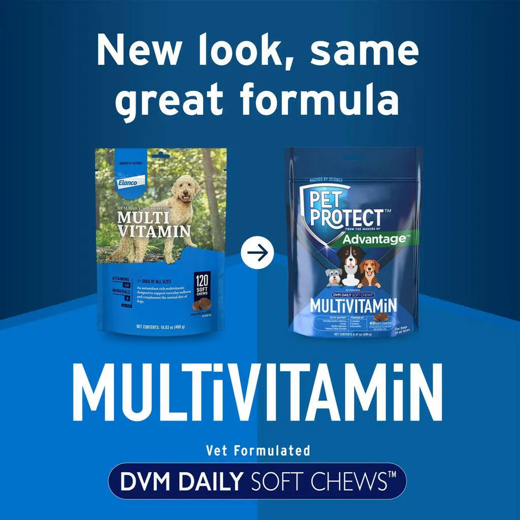 Pet Protect Multivitamin DVM Daily Soft Chews for Dogs, Chicken Flavor