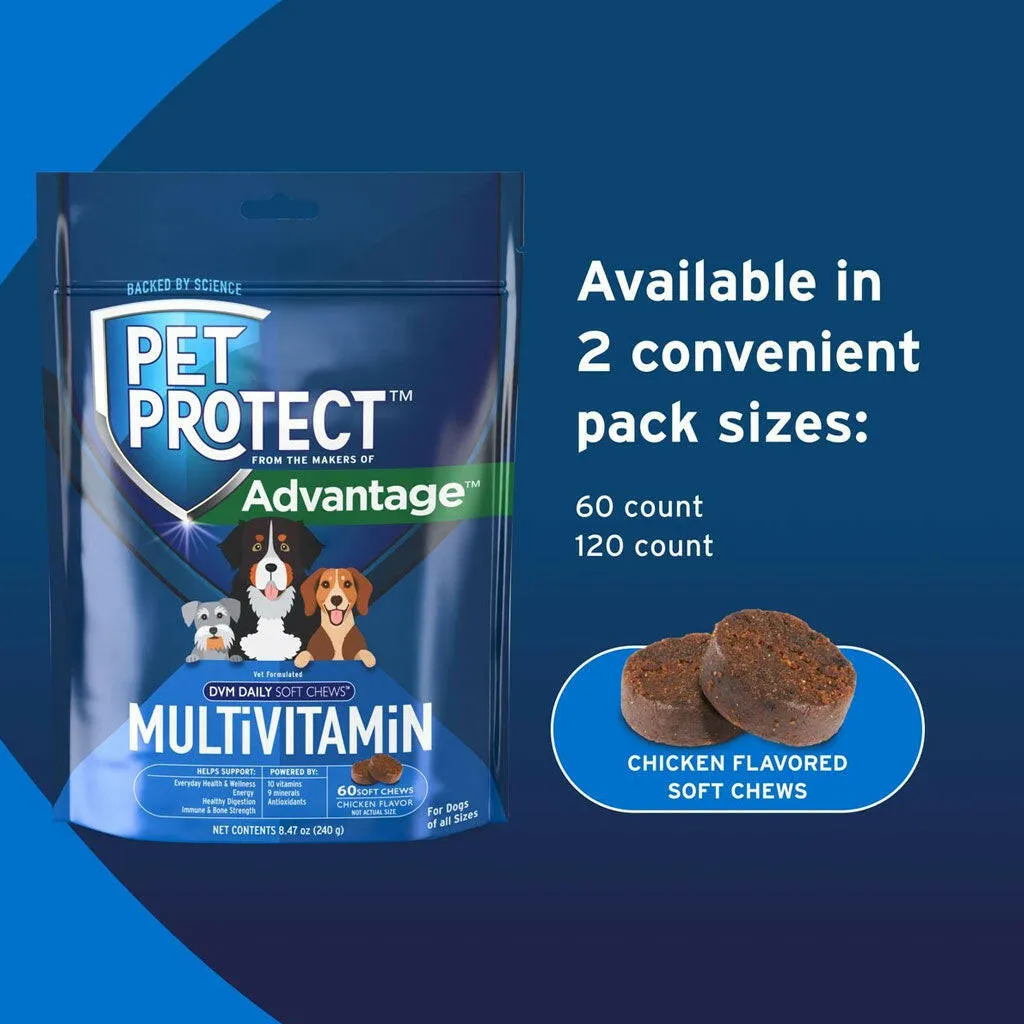 Pet Protect Multivitamin DVM Daily Soft Chews for Dogs, Chicken Flavor