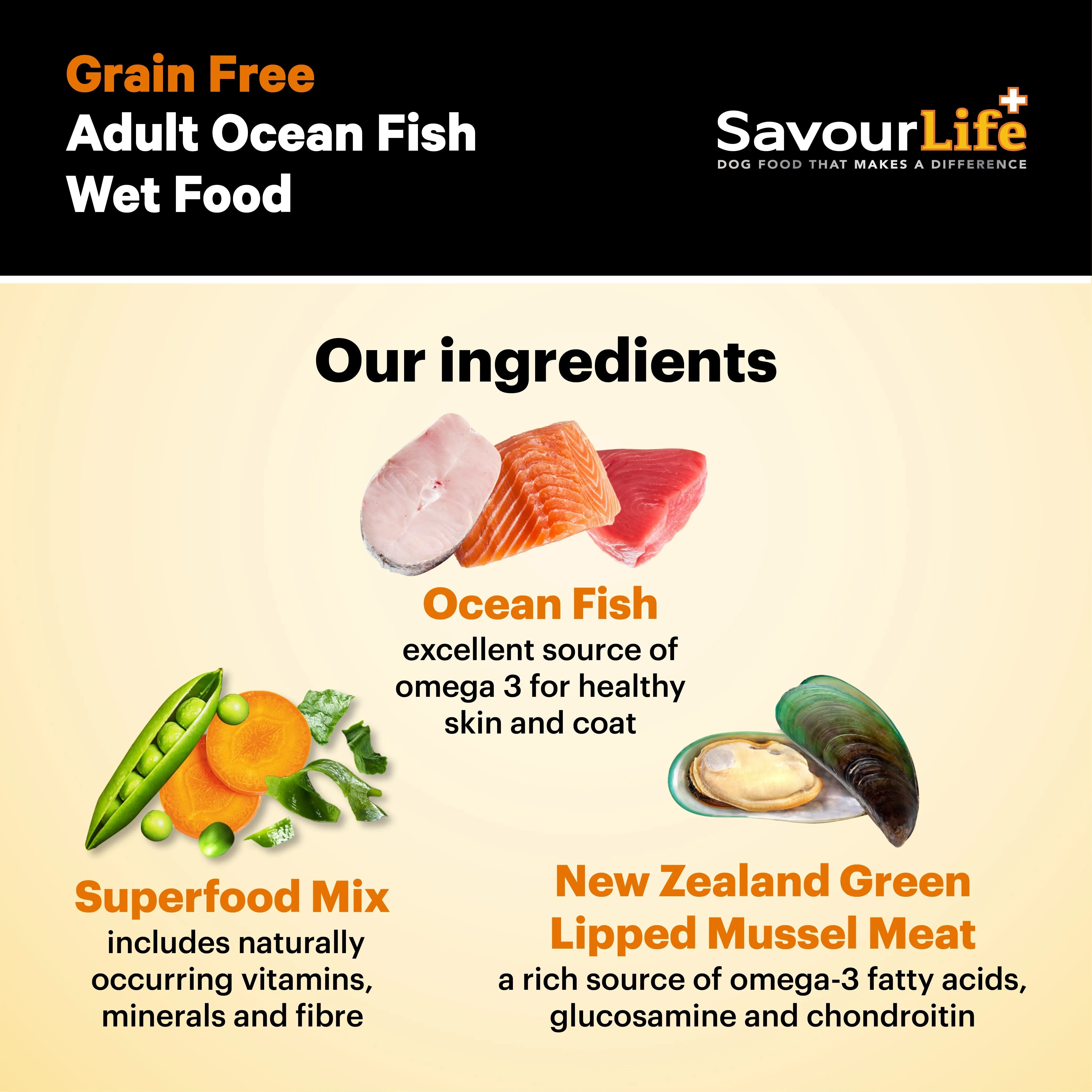 Savourlife Grain Free Ocean Fish Adult Dog Wet Food 375g