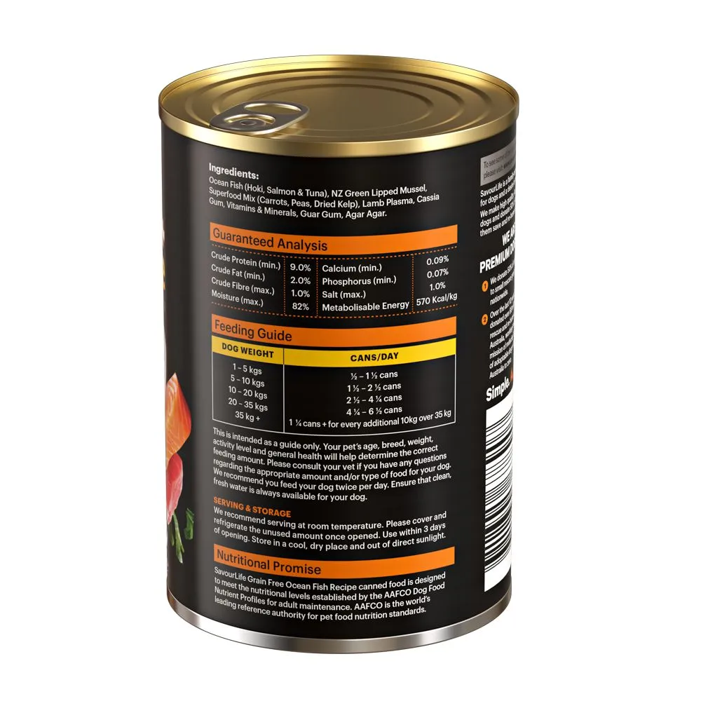 Savourlife Grain Free Ocean Fish Adult Dog Wet Food 375g